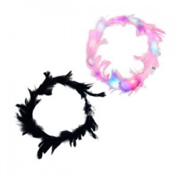 Corona de plumas con mini luces led, variedad de colores / bt-699a