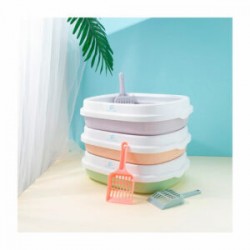 Arenero liso mediano de plástico para mascota, variedad de colores / mas.11