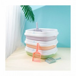 Arenero liso mediano de plástico para mascota, variedad de colores / mas.11