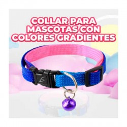 1pza Collar ajustable para mascota en tonos arcoíris con cascabel, variedad de colores