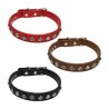 1pza Collar de piel para mascotas con pedrería talla mediana, variedad de colores / mas.09.6.m