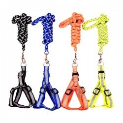 Juego de pechera ajustable y correa 1cm de grosor con detalles reflectivos, variedad de colores / jr1284