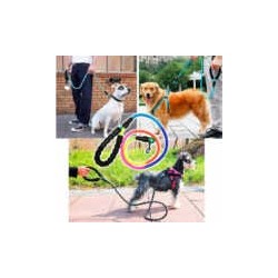 Correa grande para mascotas arcoíris y mango de goma espuma de 10mm y 120cm de largo / mas.04.14