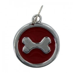 1pza Placa redonda para perro con diseño de hueso, variedad de colores / jr1100 / placa huella