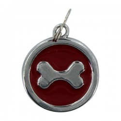 1pza Placa redonda para perro con diseño de hueso, variedad de colores / jr1100 / placa huella