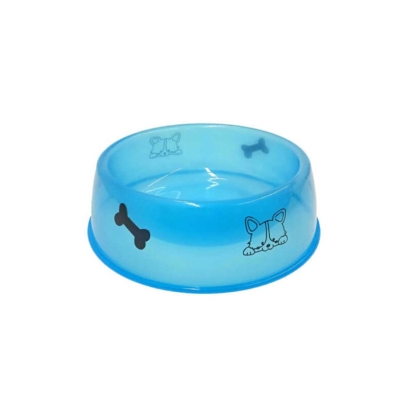 Plato mediano de plástico para mascotas con diseño, 17.5cm, variedad de colores / 1002 / lf-cw9852