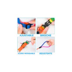 Juego con correa de 1.2 metros y pechera multicolor talla grande para mascota / mas.25.l