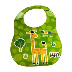 Babero entrenador para bebé de plástico antiderrames con diseño de animales velcro ajustable, variedad de colores baby bib / x15