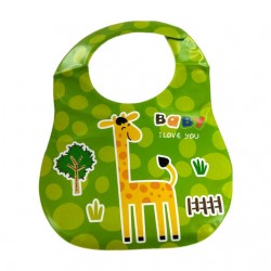 Babero entrenador para bebé de plástico antiderrames con diseño de animales velcro ajustable, variedad de colores baby bib / x15