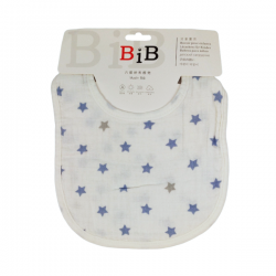 Babero de tela con diseño de estrellas y broches ajustables para bebé , variedad de colores / muslin bib