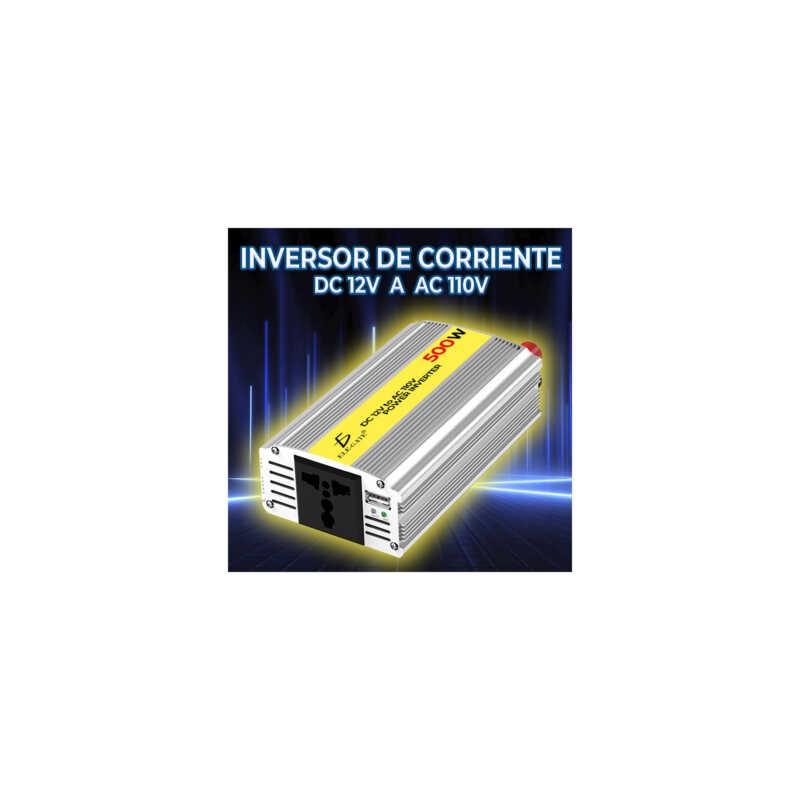 Inversor de corriente con cargador ups 12vdc / 110vac con potencia de 500w