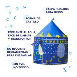 Tienda de campaña infantil portátil en forma de castillo 80x135cm