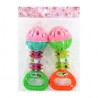 Paquete con 2 sonajas de plástico para bebé, variedad de colores / 2109