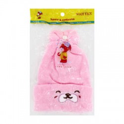 Gorro afelpado para bebé natural & comfortable wah yick con orejitas de pompón y perla, variedad de diseños / q-2-13