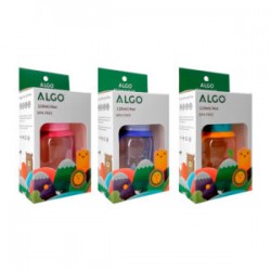 Biberón transparente para bebé, con 2 asas, diseño de animales y capacidad 120ml, variedad de modelos / algo bpa free / 9610