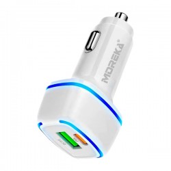 Cargador para carro automóvil moreka de 45w con puerto tipo c y entrada usb / pd25w+qc3.0 20w / cp009