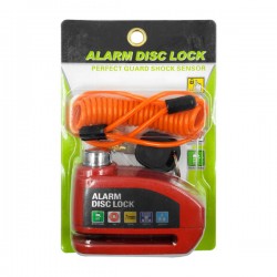Candado metálico antirrobo de disco con alarma de seguridad para motocicleta 7mm, variedad de colores / alarm disc lock / t-606-