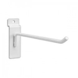 1pza Gancho blanco o cromado de 10cm para panel ranurado / gan.10.bl