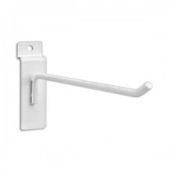 1pza Gancho blanco o cromado de 10cm para panel ranurado / gan.10.bl