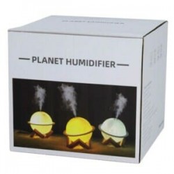 Lámpara humidificador con forma de planeta, base de madera y capacidad para 200ml / jsq334 / 11150 / sx-e323