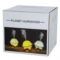 Lámpara humidificador con forma de planeta, base de madera y capacidad para 200ml / jsq334 / 11150 / sx-e323