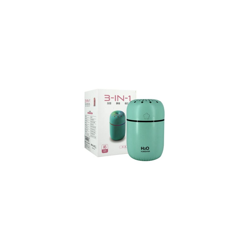 Mini humidificador a5 3 en 1 con luz y capacidad para 300ml, variedad de colores / 2085 / xjd-0329