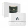 Humidificador ovalado de ambiente con mini figura de flama fuego, temporizador y luces rgb / 153485