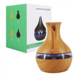Humidificador ultrasonic en forma de cántaro estilo madera con luz led, variedad de modelos / sj-066d