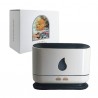 Humidificador ovalado con mini figura de flama fuego, temporizador y luces led / aroma diffuser / jsq139