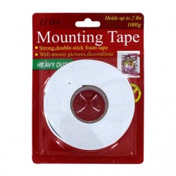 Cinta blanca doble cara mounting tape lida 1000g sostiene hasta 2lbs / tl39557 / tl39556