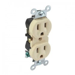 Contacto enchufe dúplex de plástico sanelec con soporte de metal / 4300/ enchufe duo