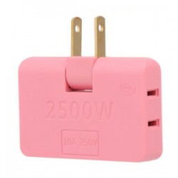 Adaptador convertidor triple tipo bisagre de enchufe 2500w, variedad de colores / 180 / zjt-8102 / zy-zl05