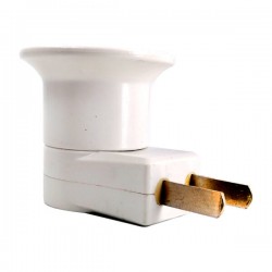 1pza Clavija socket color blanco para foco con botón de apagado y encendido / screw type e-27 / led-5801 / sna-5801