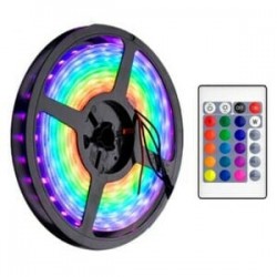 Tira led rgb de 5 metros con control y eliminador / d-2835 / zy-2835 / led-2835
