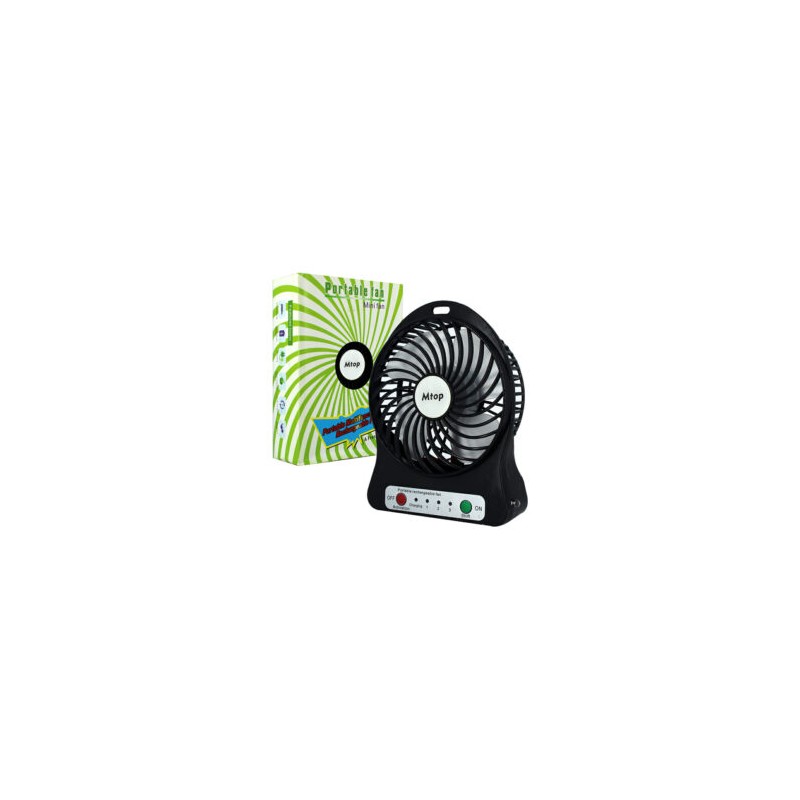 Ventilador redondo recargable portátil de 4 aspas y 3 velocidades, variedad de colores / portable fan / fs65 / dac-v1