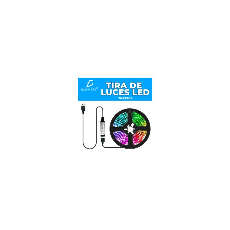 Tira de luces led rgb de 7 metros, con alimentación usb a 5v / led.44.7