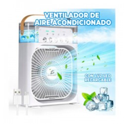 Mini ventilador aire acondicionado usb con función de humidificador, luz y capacidad para 600ml / clr.64