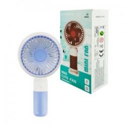 Mini ventilador de mano recargable, 16cm + cable de carga usb-plug y base con soporte para celular, variedad de colores / mini c