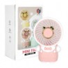 Mini ventilador recargable con diseño de animalitos con vestimenta, 13cm + cable de carga usb-v8, variedad de colores y modelos 
