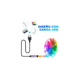 Tira de luces led rgb de 2 metros, con alimentación usb a 5v / led.44.2