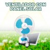 Par de ventiladores de 12 pulgadas con 3 velocidades + panel solar y batería de larga duración / clr.68