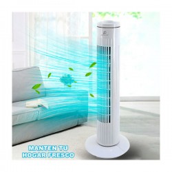 Ventilador ele-gate tipo torre de 29 pulgadas con giro de 90°, 3 velocidades y consumo de 50 watts / clr.61