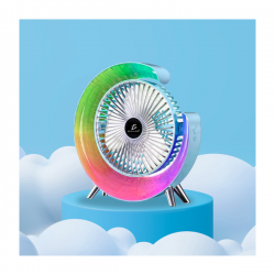Ventilador de escritorio con luz led rgb y 3 velocidades intercambiables, variedad de colores