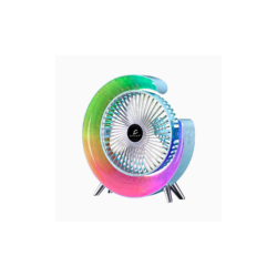 Ventilador de escritorio con luz led rgb y 3 velocidades intercambiables, variedad de colores