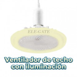 Ventilador de techo con lámpara con 3 modos de iluminación, 25.8x12cm / led.68