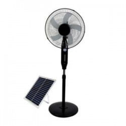 Ventilador de pedestal con 5 aspas y panel solar / lu5506