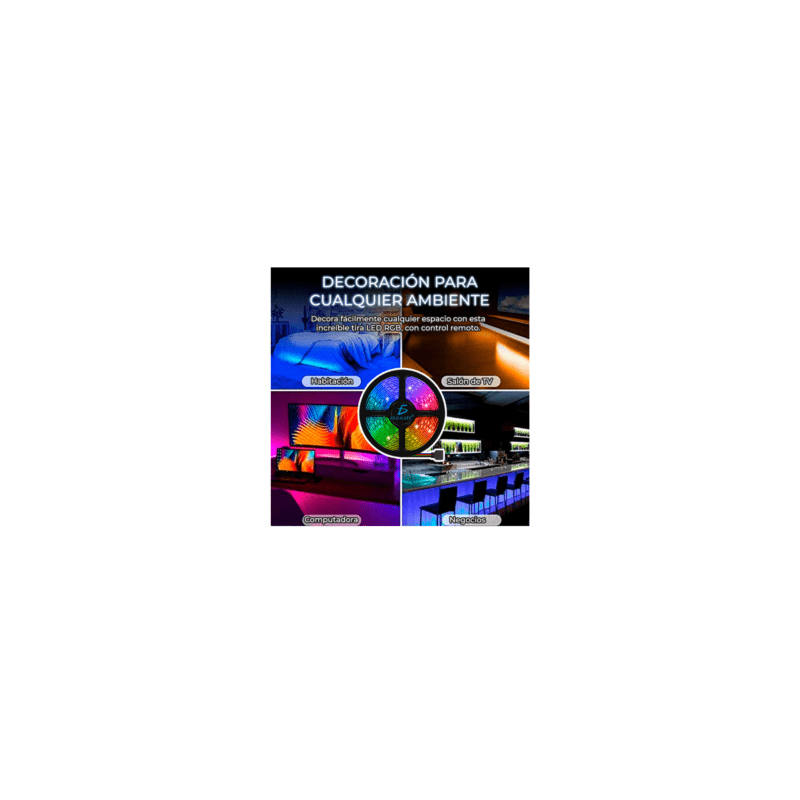 Tira de luz led rbg 5050 con control de 2 metros / led.42.2