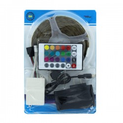 Tira led rgb de 5 metros con control y eliminador / 1010