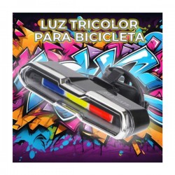 Lámpara linterna led recargable con luz tricolor para manubrio de bicicleta