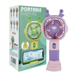 Mini ventilador de mano recargable con diseño de animalito, 16cm + cable de carga usb-plug, variedad de colores y modelos / hand